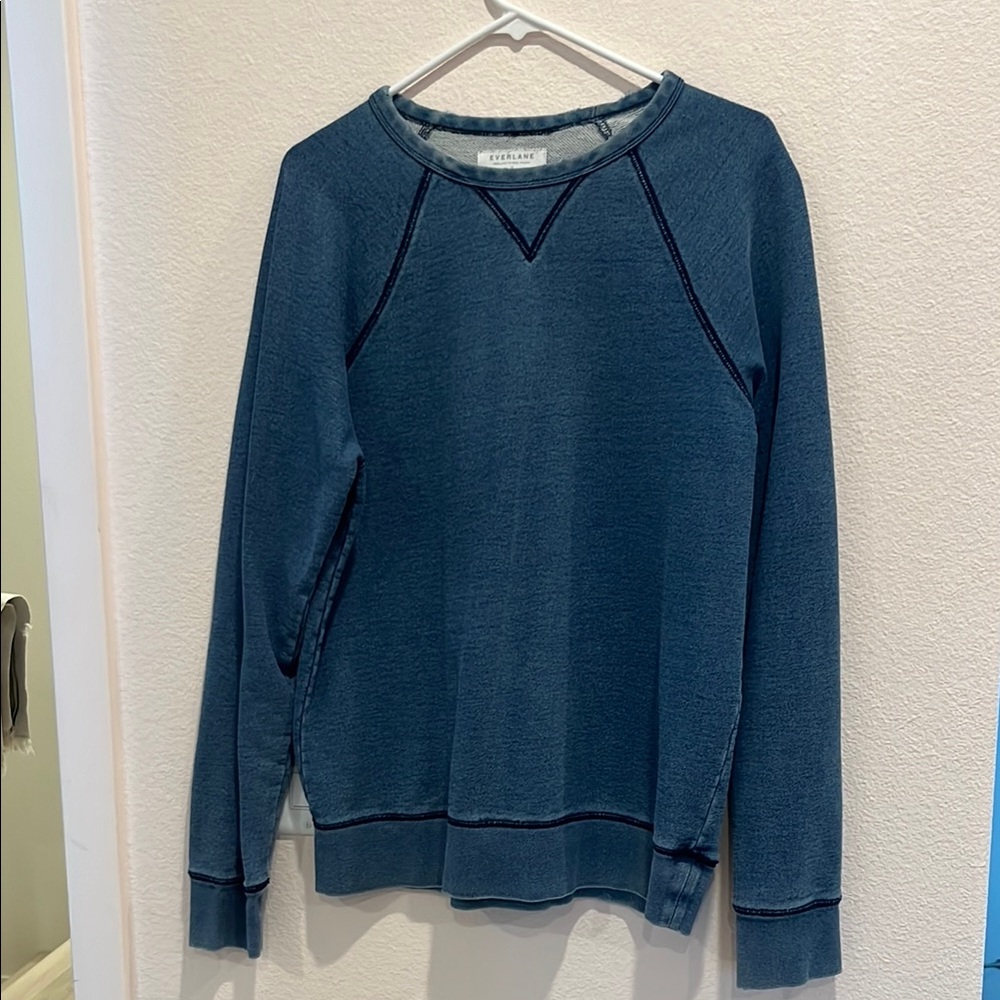 Everlane Men's Deep Blue Crewneck Sweater